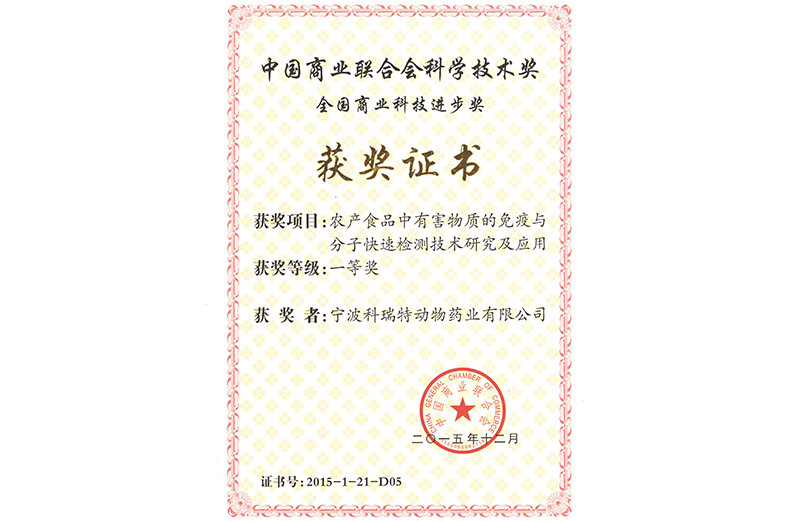 全國商業(yè)科技進步一等獎